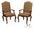 Pair of Ethan Allen Legacy Collection Upholstered Armchairs with Cabriole Legs For Sale