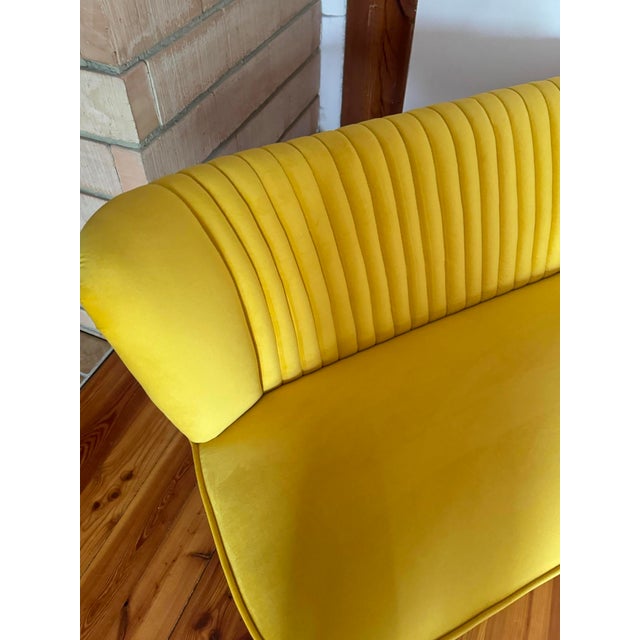 1950s Mid-Century Scandinavian Modern Velvet Sofa, 1950s For Sale - Image 5 of 8