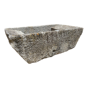 Antique French Double Sloped Monolithic Limestone Lavoir Trough, Circa 1800