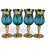 Vintage Venetian Tre Fuochi Turquoise Ombre Art Glass Decanter Set - Set of 5 For Sale - Image 17 of 18
