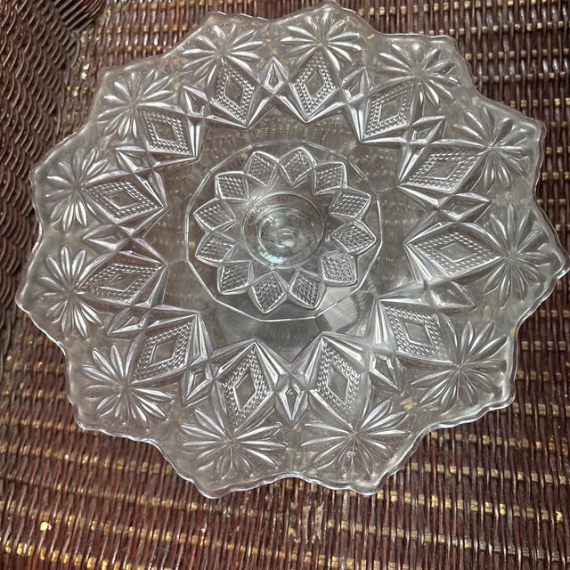 Victorian Sun Purple Cake Pedestal in the Shoshone Pattern Circa 1896 For Sale - Image 3 of 3