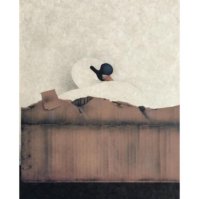Jean-Paul Donadini (1951) The Swan in the Box Original color lithograph Signed in pencil Marked as Artist's Proof (EA) On...