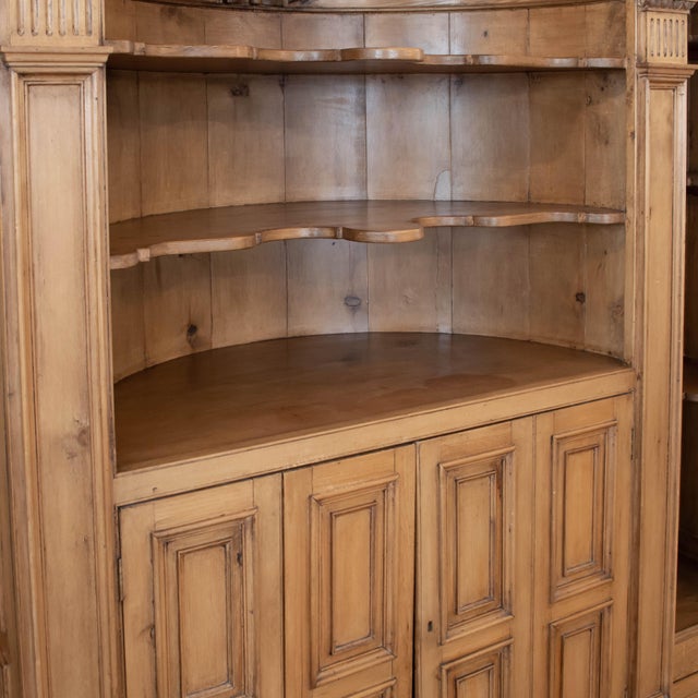 Large Antique English Pine Breakfront Bookcase Chairish