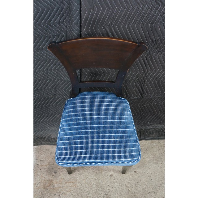 Late 20th Century Baker Furniture Biedermeier Directoire Style Mahogany & Blue Velvet Side Chair For Sale - Image 5 of 18