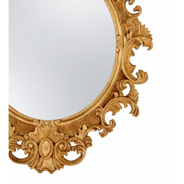A Vintage Rococo-Style Gold Oval Wall Mirror For Sale - Image 4 of 11