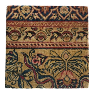 Decorative Cork Board Antique Kerman Rug Fragment Art For Sale