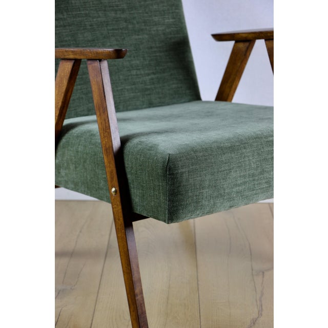 1970s Green Olive Structural Armchair in the style of Chierowski, 1970s For Sale - Image 5 of 10