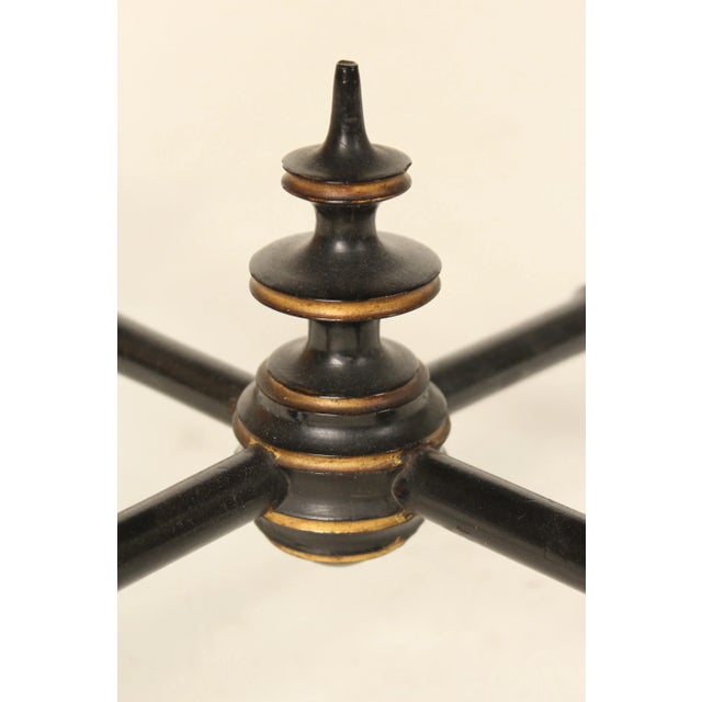 1920s Aesthetic Movement Ebonized Bamboo Style Turned Stool For Sale - Image 5 of 10