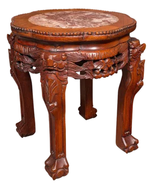 Vintage Art Deco Lamp Stand, Oriental, Occasional, Wine, Side Table, Circa 1940