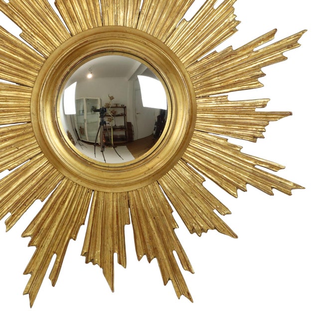 Deknudt Sunburst Sun Mirror in Gilded Wood, 1960s For Sale - Image 13 of 18