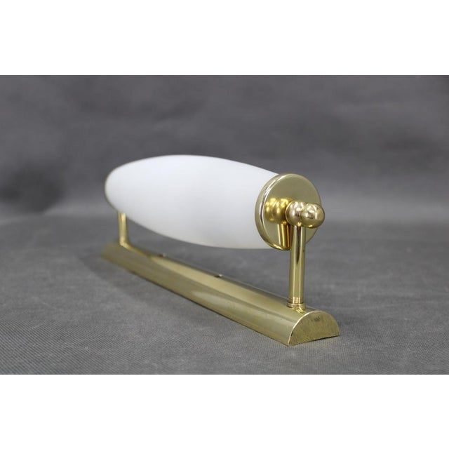 Art Deco Italian Brass Wall Lights with Milk Glass, 1940s, Set of 2 For Sale - Image 6 of 10