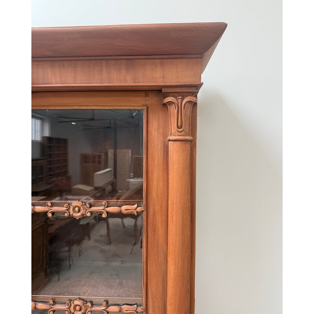 Large English Bookcase in Walnut and Mahogany For Sale - Image 11 of 18
