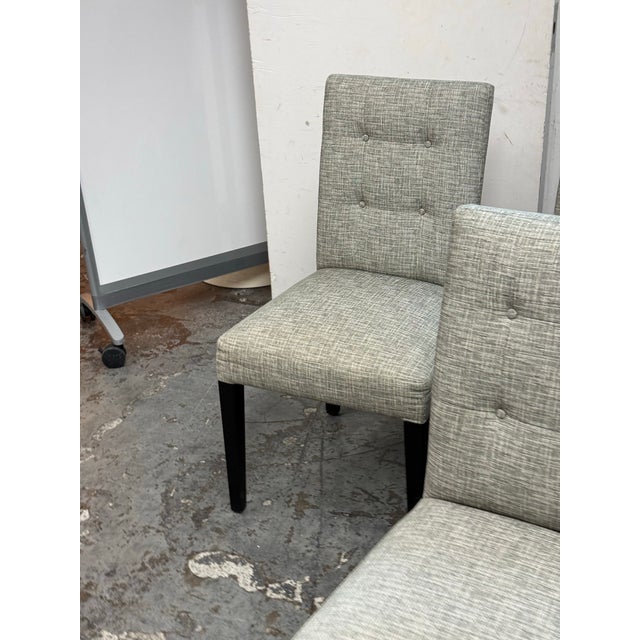 2010s Crate & Barrel Tufted Parsons Dining Chairs, Set of Four For Sale - Image 5 of 12