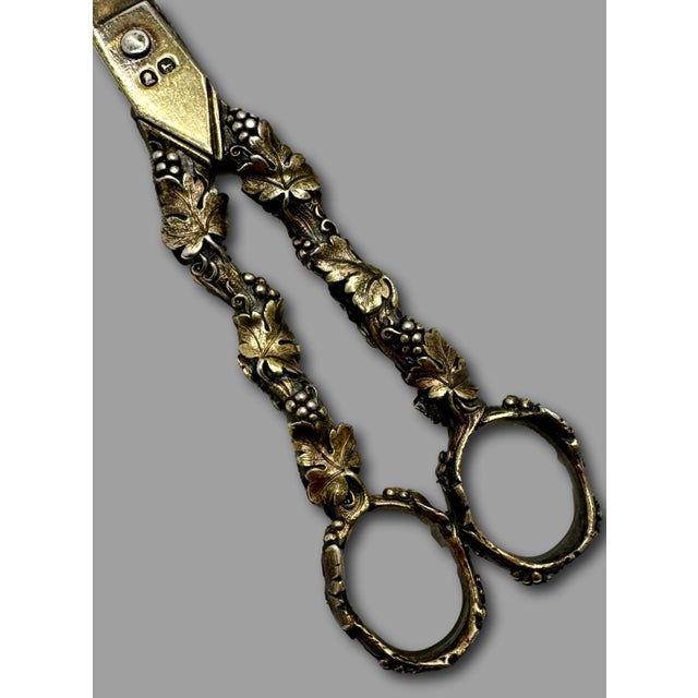 Outstanding Fine Quality Antique London England Georgian Sterling Silver Grape Shears For Sale - Image 15 of 18