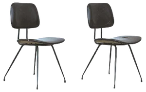 Set of Italian Steel and Wood Model D12 Dining Chairs by Mario Rinaldi for Rima, 1950s