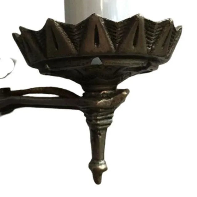 Art Deco Slat Glass Chandelier With Geometric Details For Sale - Image 10 of 11