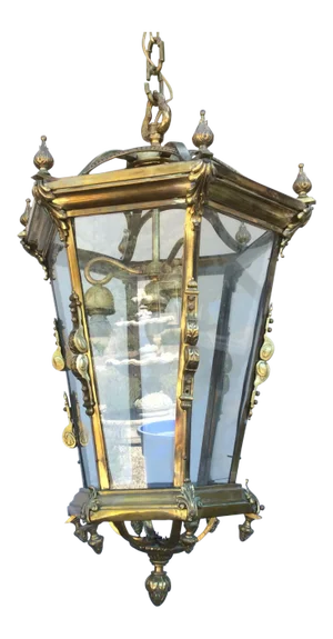 Antique Brass English Hall Lantern