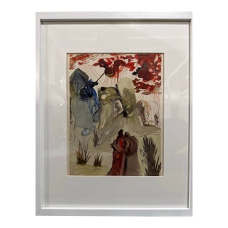 Mid 20th Century Salvador Dalí “Divine Comedy” Surrealist Print on BFK Rives Paper – Framed Reproduction For Sale