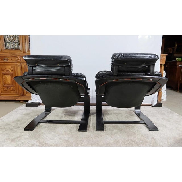 Black Kroken Lounge Set by Ake Fribyter for Nelo, 1974, Set of 3 For Sale - Image 8 of 18
