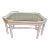 White Lacquered Faux Bamboo Coffee Table With Glass Top For Sale