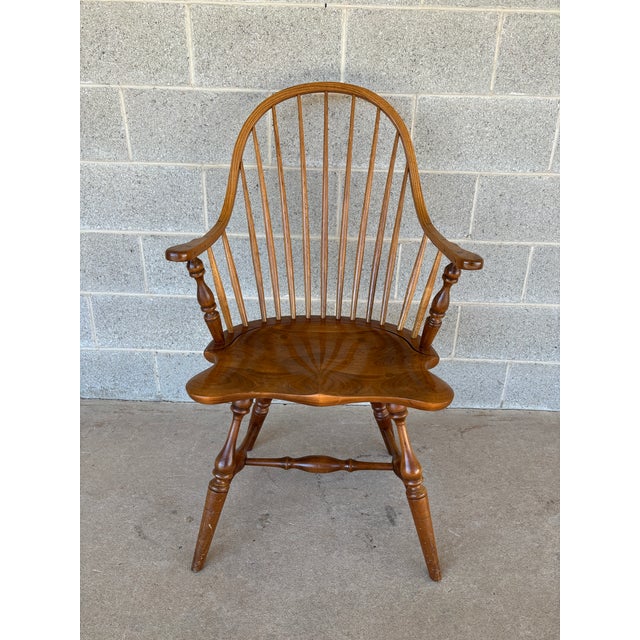 English (A) Stickley Cherry & Oak Hoop Back Arm Chair For Sale - Image 3 of 10