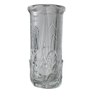 Vintage Pressed Glass Vase, 1970s For Sale