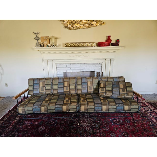 Mid-Century Modern 1950s MCM Attributed to Richard McCarthy by Selrite Wought Iron Couch For Sale - Image 3 of 10