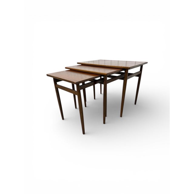 1960s Mid-Century Modern Walnut Nesting Tables - Set of 3 For Sale - Image 5 of 8