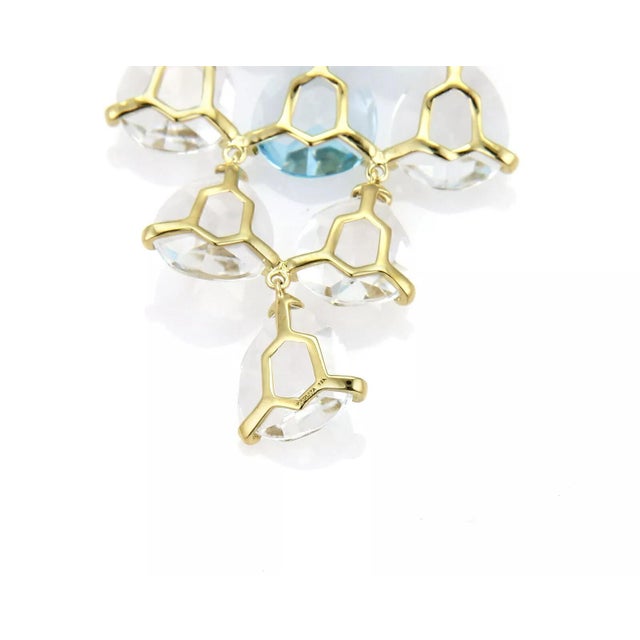 Ippolita Gemma Cascade Blue Topaz & Quartz 18k Yellow Gold Earrings, 2 Pieces For Sale - Image 4 of 6
