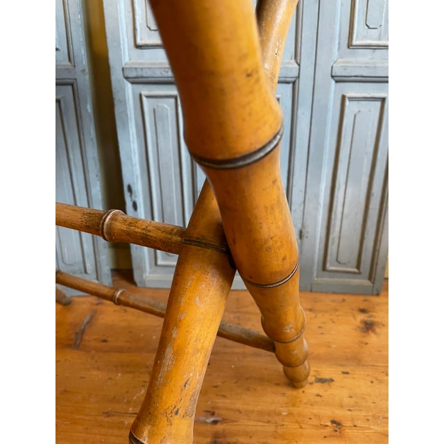 French Folding Side Table in Faux Bamboo, 1920s For Sale - Image 17 of 18