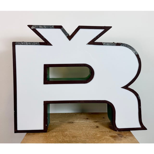 Large Vintage Illuminated Advertising Letter Ř, 1960s For Sale - Image 6 of 18