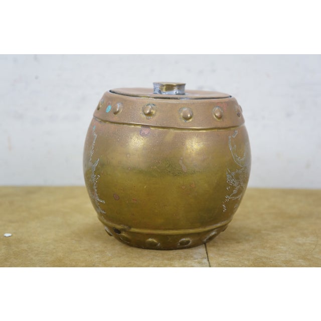 Metal Antique Japanese Dovetailed Copper Dragon Tobacco Tea Snuff Storage Jar Caddy 6" For Sale - Image 7 of 12