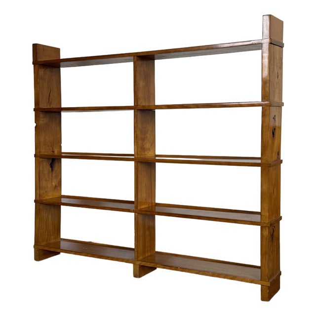 Vintage 1950's Solid Wood Bookshelf For Sale