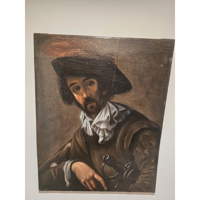 Circle of Simon Vouet, Portrait of a Young Man, 17th Century, Oil Painting on Canvas For Sale - Image 11 of 13