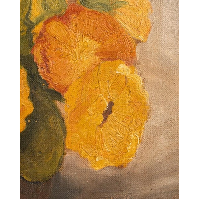 Early 20th Century Framed Oil on Canvas Still Life With Flowers by Valanci For Sale - Image 5 of 6