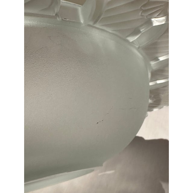 Verlys France Art Deco Centerpiece Bowl | Rare Fern Leaf Satin Glass | 1935 For Sale - Image 12 of 13