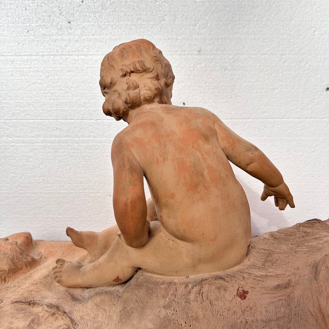Léon Dufrène, Nude, Putto on a Lion's Skin, 1900s, Terracotta For Sale - Image 9 of 18