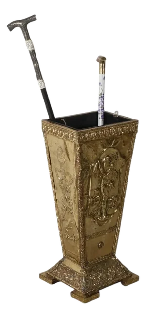 Antique Brass Repose Cane or Umbrella Stand