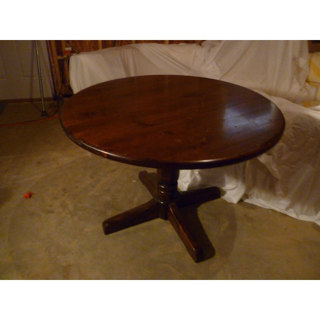Ethan Allen Vintage Ethan Allen Tommy Bahama Style Dining Round Pedestal Captains Pub Table Game For Sale - Image 4 of 11