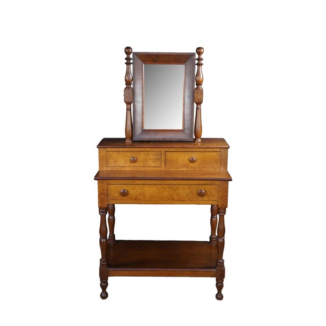Antique Victorian and Colonial style wash stand / dressing table / vanity. Made with Plum Pudding Mahogany featuring a...
