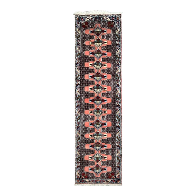 1980s Hand-Knotted Persian Kurdish Wool Runner 2'11" X 12'7" For Sale