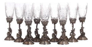 Glasses in Cut Crystal, Set of 12