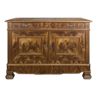 Louis Philippe Sideboard in Walnut and Walnut Burl For Sale