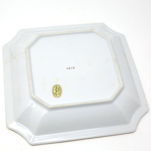 Ceramic Vintage Chinese Chinoiserie Yellow & Gold Octagonal Porcelain Tray With Chrysanthemums For Sale - Image 7 of 8