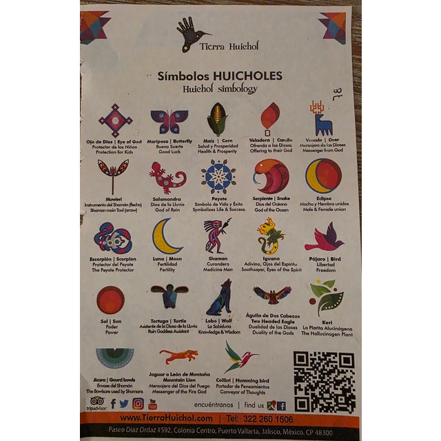 Tribal Authenticated Huichol Beaded Jaguar Wall Sculpture – Wixárika Art For Sale - Image 3 of 6