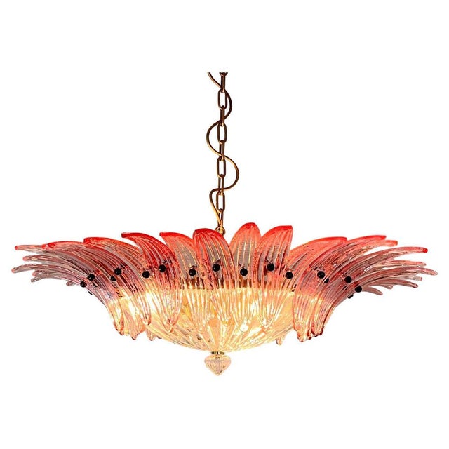 Mid-20th Century Pink Murano Chandelier, 1970s, Set of 2 For Sale - Image 15 of 18