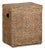 Vintage Rattan Over Wood Storage Basket with Removable Lid and Side Handles For Sale