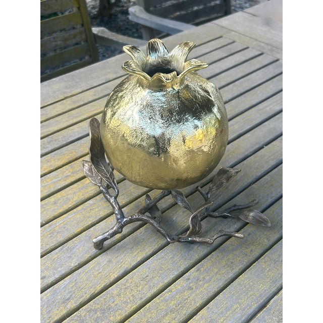 Gold Michael Aram Pomegranate Vase For Sale - Image 8 of 13