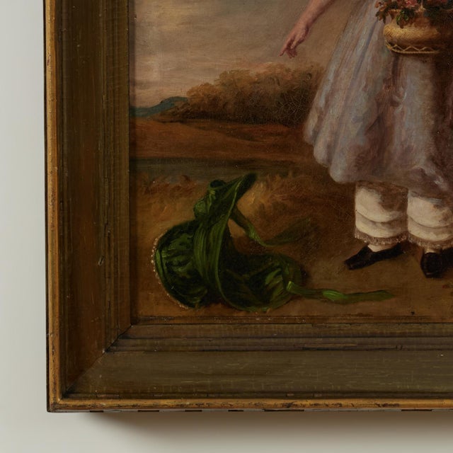 Brown Pair of Antique English Portraits of the Binns Sisters For Sale - Image 8 of 18