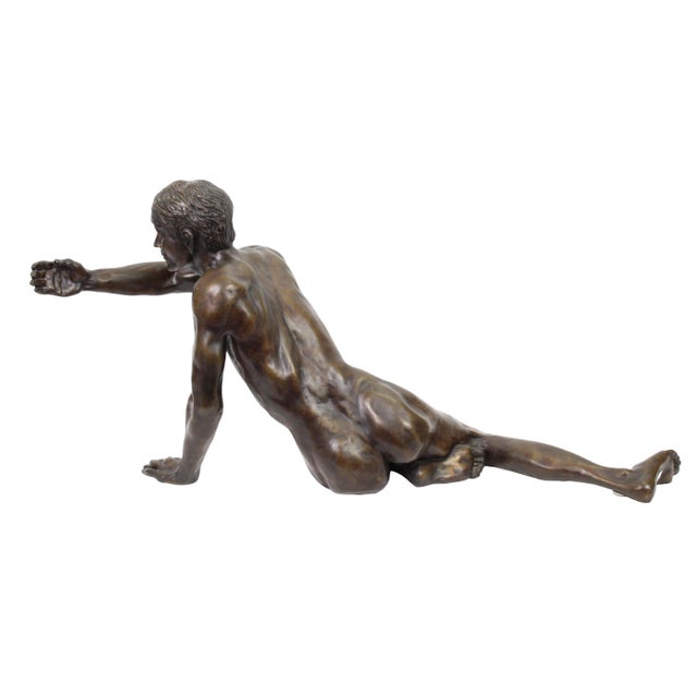 Large Vintage Nude Male Bronze Sculpture by Donald Claude Noel For Sale - Image 10 of 16